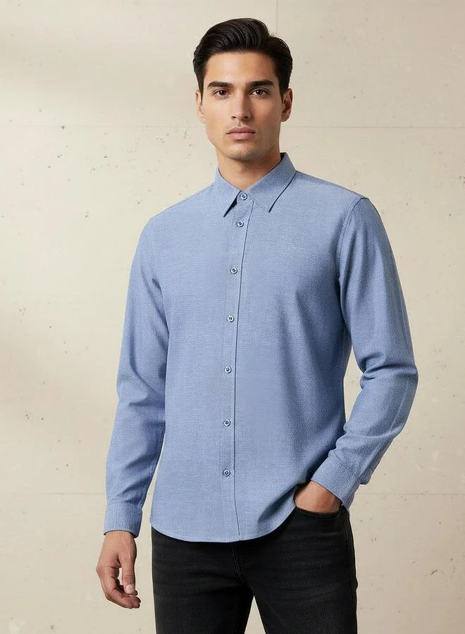 سبلاش فيڤ Men Regular Fit Collared Long Sleeve Shirt